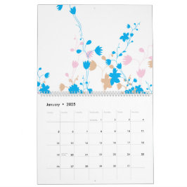 En charmerande arrangemang av blått och rosa blomm kalender