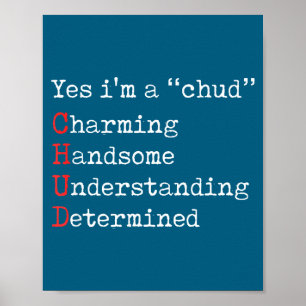 En charmig stilig förstående beslutsam chud poster