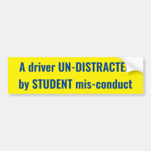 En chaufför som UN-distraheras av STUDENTEN mis-- Bildekal