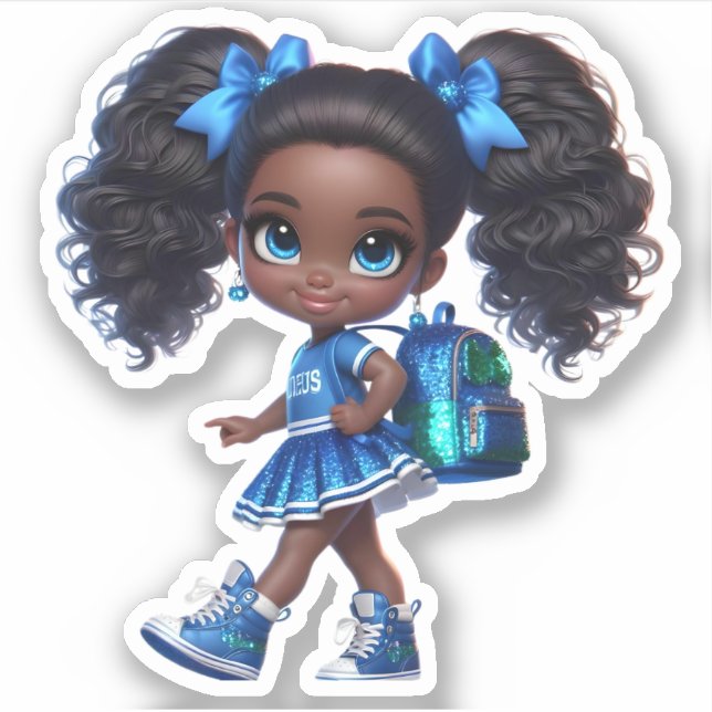 En Cheer Team Member - Blue Klistermärken (Framsida)