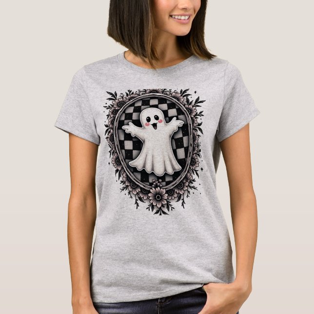En Cheerful Ghost i en Gothic Garden Ram T Shirt (Framsida)