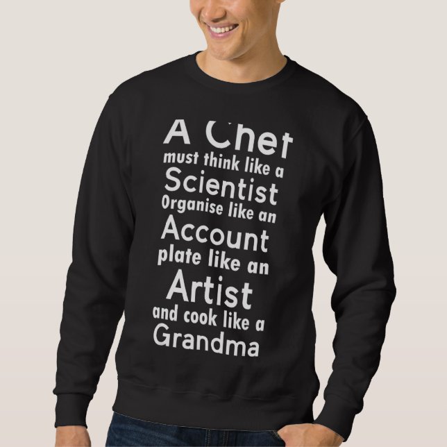 En Chef-Tänka som en Scientist Funny Chef Lång Ärmad Tröja (Framsida)