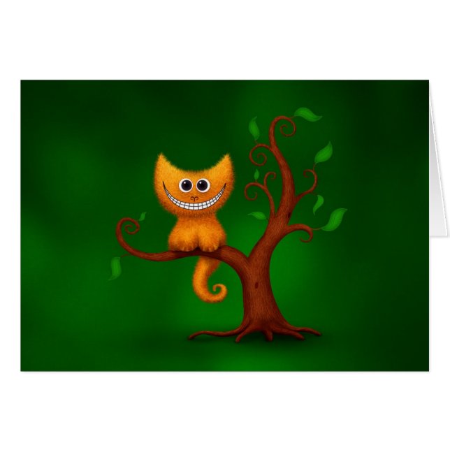 En Cheshire kattunge Hälsningskort (Framsidan Horizontal)