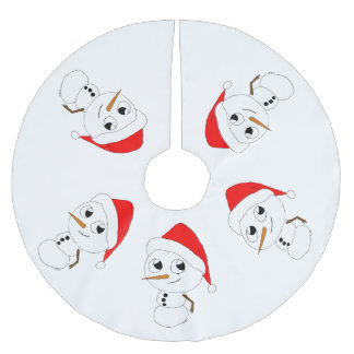 en chibi snöman julgransmatta borstad polyester