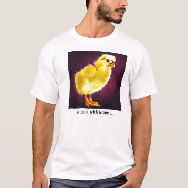 En chick med hjärnor… tee shirt (Framsida)