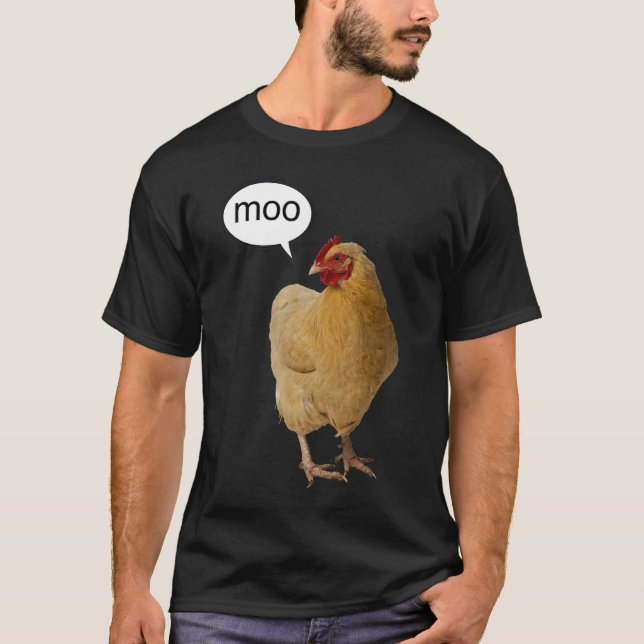 En Chicken som säger Moo T Shirt (Framsida)