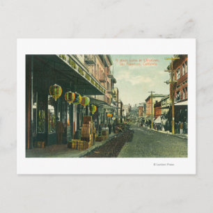 En Chinatown Street Scene Vykort