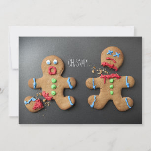 En chockad pepparkaksgubbe med brutet ben