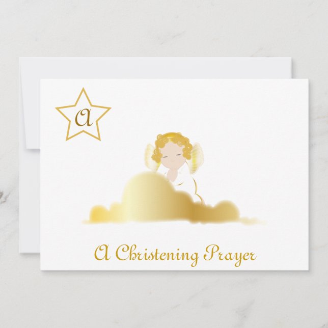 En Christening Prayer Monogram-inbjudan - Cust. Inbjudningar (Framsida)