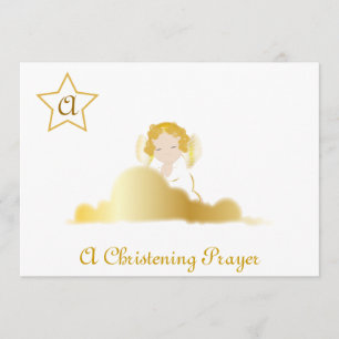 En Christening Prayer Monogram-inbjudan - Cust. Inbjudningar