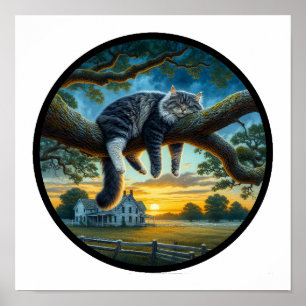 En cirkelformad 3D-bild av en Domestic med medelhö Poster