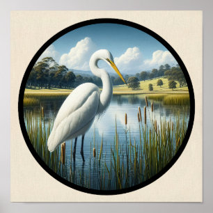 En cirkelformad 3D-bild av en vacker Underbar del Poster