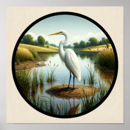 En cirkelformad 3D-bild av en vacker Underbar del Poster