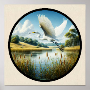 En cirkelformad 3D-bild av en vacker Underbar del Poster