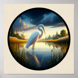 En cirkelformad 3D-bild av en vacker Underbar del Poster