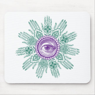 En cirkla av händer och ett öga musmatta