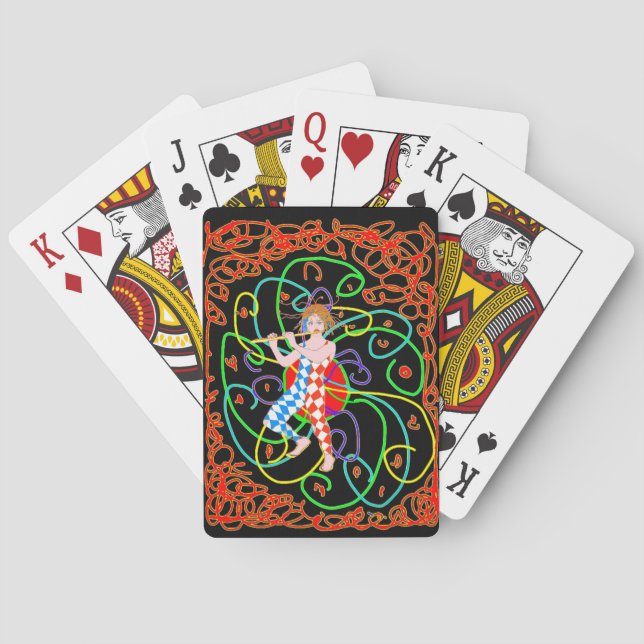 En clown som spelar flöjt casinokort (Baksidan)
