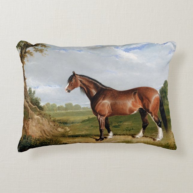 En Clydesdale-hingst Prydnadskudde (Framsidan)