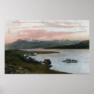 En Columbia River Riverboatplats Poster