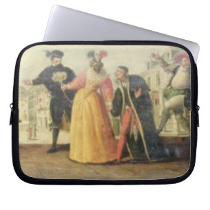 En Commedia Dell'Arte skådespelartrupp för en Laptop Fodral
