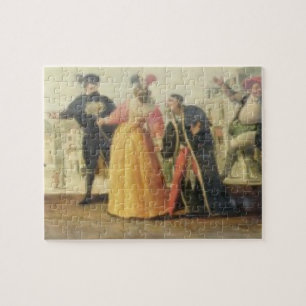 En Commedia Dell'Arte skådespelartrupp för en Pussel