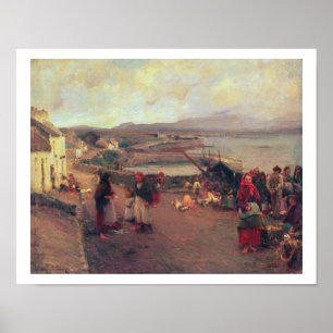 En Connemara by - långt till hamnen, 1898 Poster