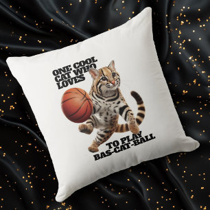 En cool katt som älskar att spela Bas-katt-boll Kudde