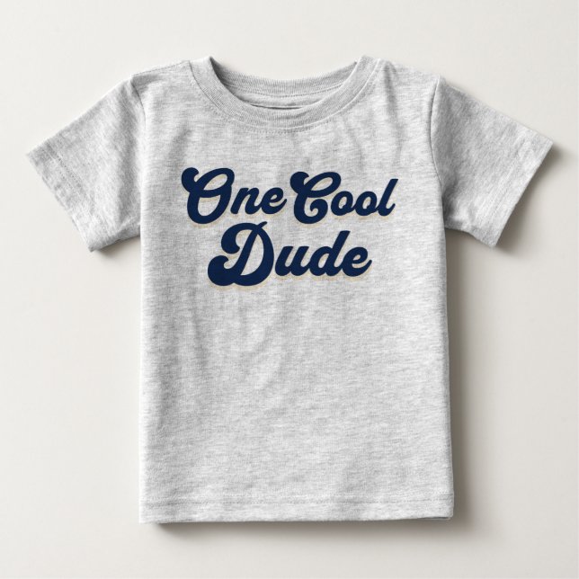 En cool kille pojke 1-årsdag t shirt (Framsida)