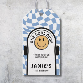 En cool kille Skateboard 1-års födelsedag TACK Presentetikett