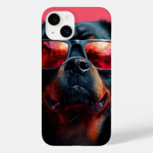 En cool rottweiler med solglasögon