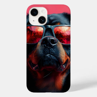 En cool rottweiler med solglasögon