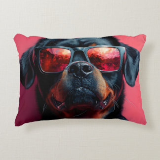 En cool rottweiler med solglasögon prydnadskudde