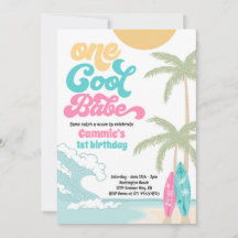 En Coola Babe Retro Surfa 1:a födelsedagen Party