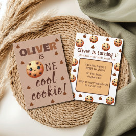 En Coola Cookie 1:a födelsedag Inbjudningar