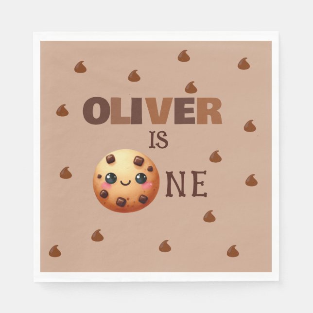 En Coola Cookie 1:a födelsedag Pappersservett (Framsidan)