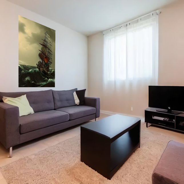 En coola frakt på stormiga havet | AI Art Poster (Skapare uppladdad)