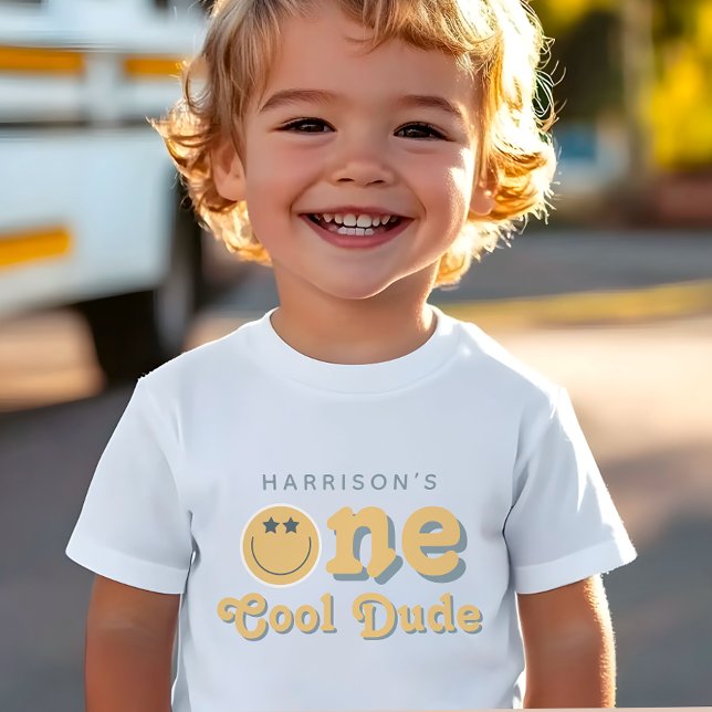 En Coola, grabben Boys Retro 1:a födelsedagen T Shirt (Skapare uppladdad)