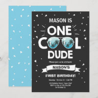 En Coola, grabben Sunglasses Boy First Birthday