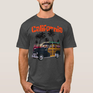 En coola klassisk vedartade surfa i stil Kaliforni T Shirt