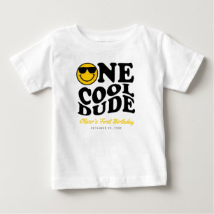 En Coola, Preppy Smile Ansikte Boy 1st Birthday T Shirt