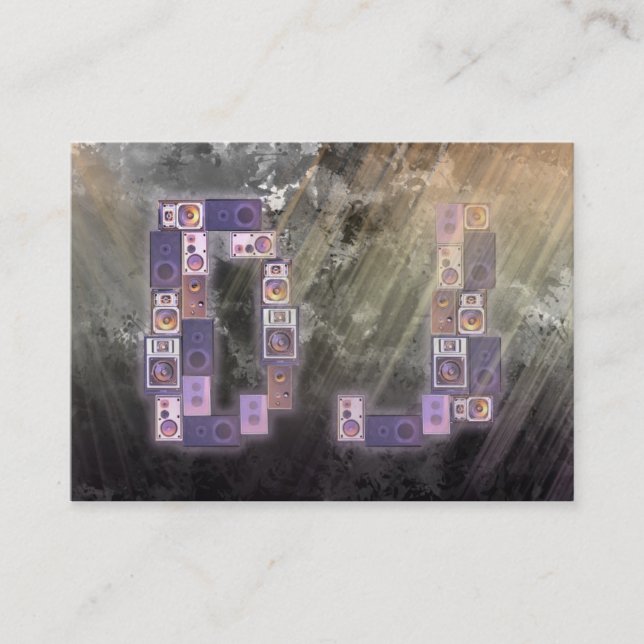 En coolaDJ-hög av högtalarebusinesscarden Visitkort (Framsida)