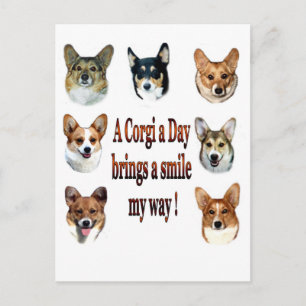 En Corgi om dagen kommer med ett leende 7 Vykort
