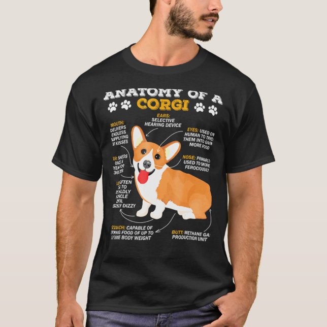 En Corgis Anatomi T Shirt (Framsida)