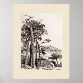 En Cornwalltryck med lusthus, Eleanor M Hughes nyt Poster