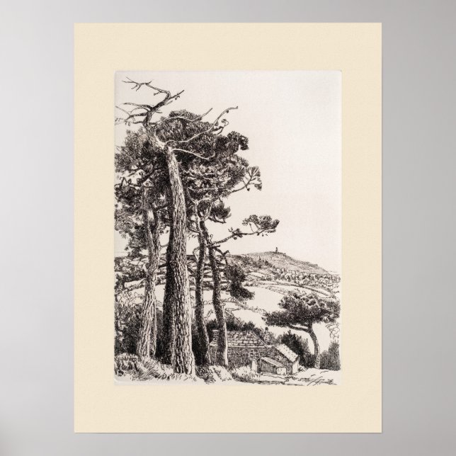 En Cornwalltryck med lusthus, Eleanor M Hughes nyt Poster (Framsidan)
