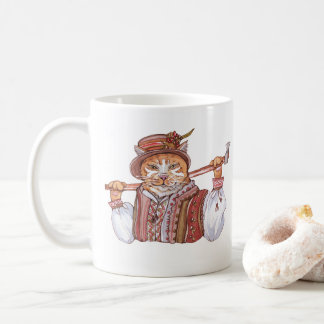 En Cossack-katt i traditionell kostym Kaffemugg