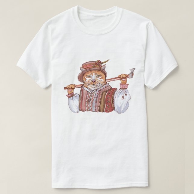 En Cossack-katt i traditionell kostym T Shirt (Design framsida)