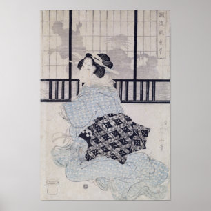 En Courtisan med en Shamisen Poster