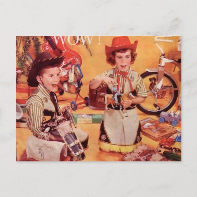 En Cowboy-jul Helg Vykort (Framsida)