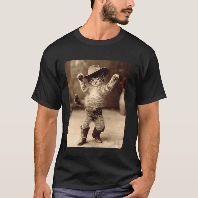 En Cowboy Katt T Shirt (Framsida)